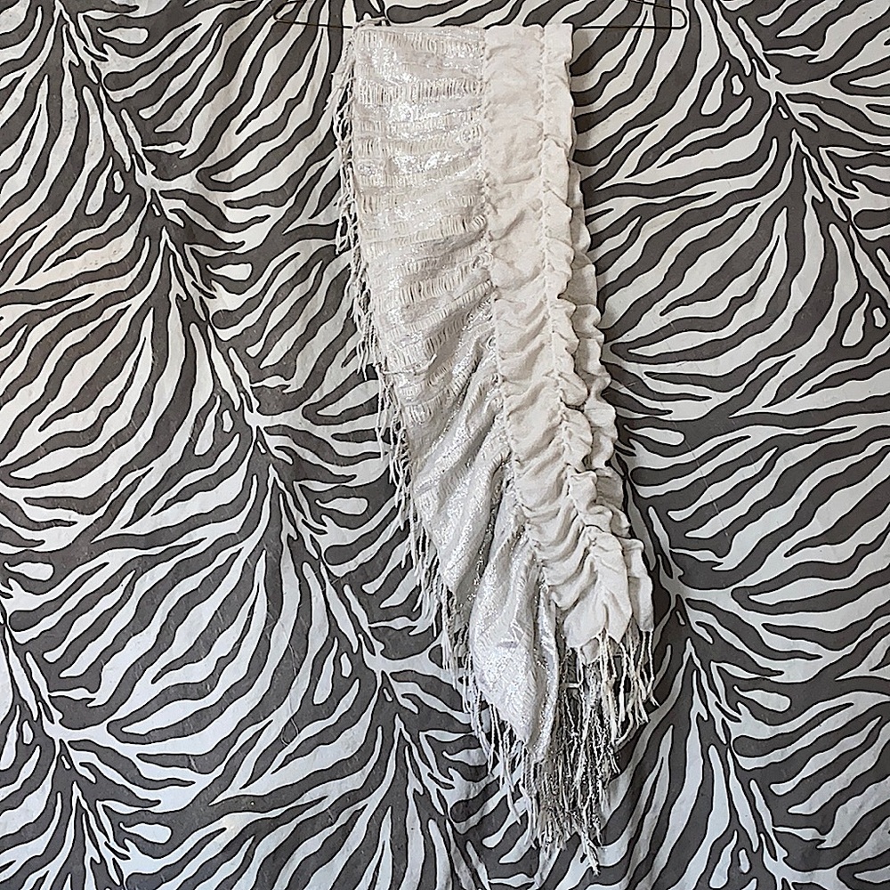 Cream Colored Tasseled Scarf